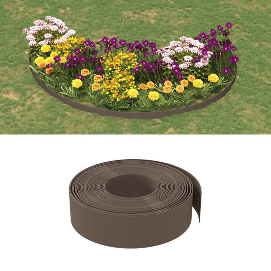Berkfield Garden Edgings 5 pcs Brown 10 m 15 cm Polyethylene