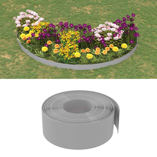 Berkfield Garden Edgings 4 pcs Grey 10 m 20 cm Polyethylene