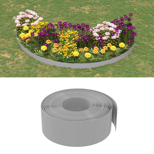 Berkfield Garden Edgings 5 pcs Grey 10 m 20 cm Polyethylene