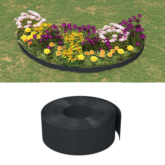 Berkfield Garden Edgings 4 pcs Black 10 m 20 cm Polyethylene