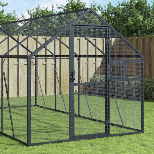 Berkfield Aviary Anthracite 1.79x8x1.85 m Aluminium