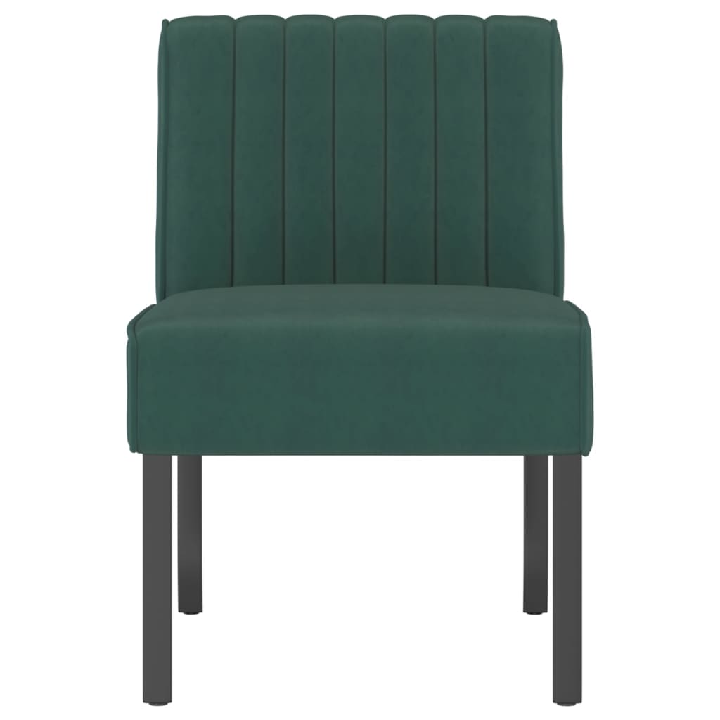 Berkfield Slipper Chair Dark Green Velvet