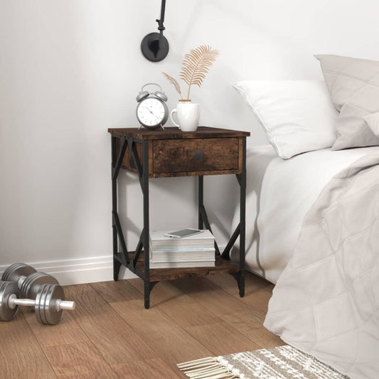 Berkfield Bedside Cabinet Smoked Oak 40x42x60 cm Engineered Wood