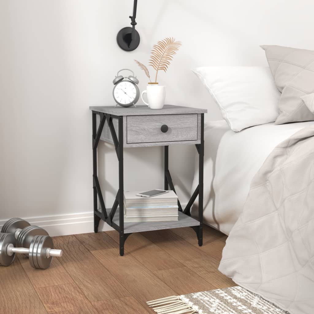 Berkfield Bedside Cabinets 2 pcs Grey Sonoma 40x42x60 cm Engineered Wood