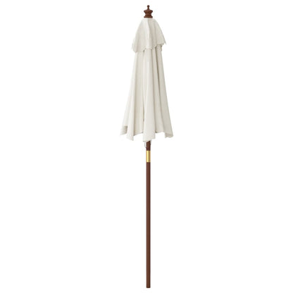Berkfield Garden Parasol with Wooden Pole Sand 196x231 cm
