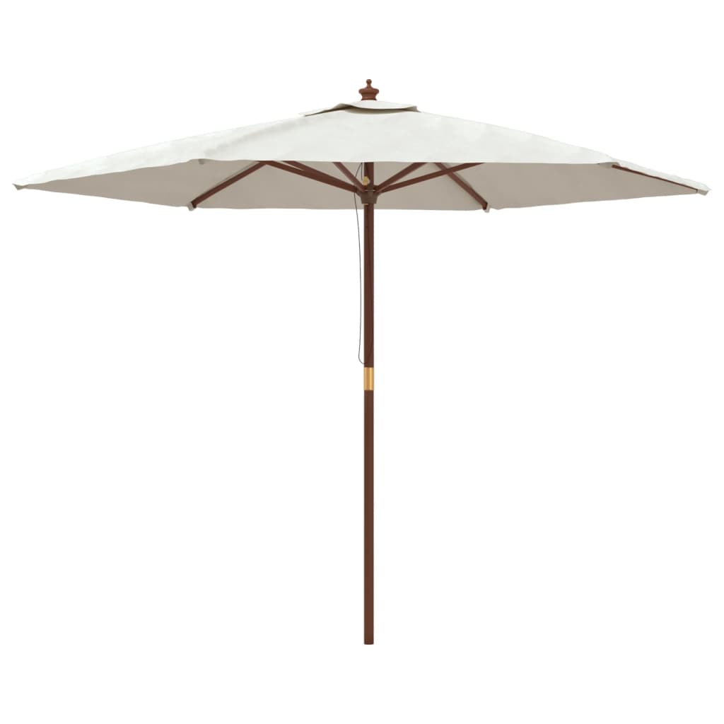 Berkfield Garden Parasol with Wooden Pole Sand 299x240 cm
