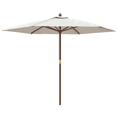 Berkfield Garden Parasol with Wooden Pole Sand 299x240 cm