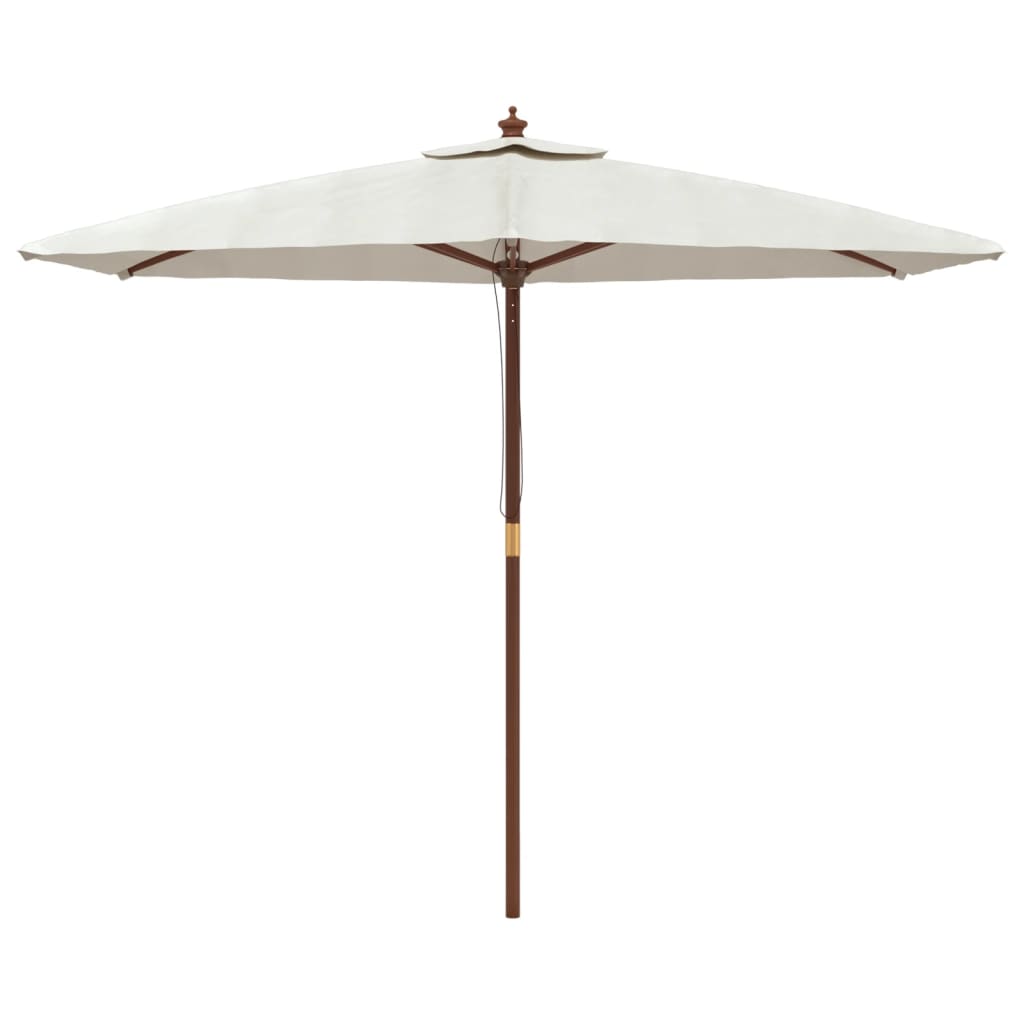 Berkfield Garden Parasol with Wooden Pole Sand 299x240 cm