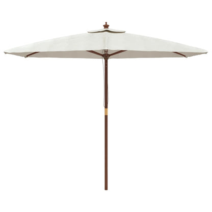 Berkfield Garden Parasol with Wooden Pole Sand 299x240 cm