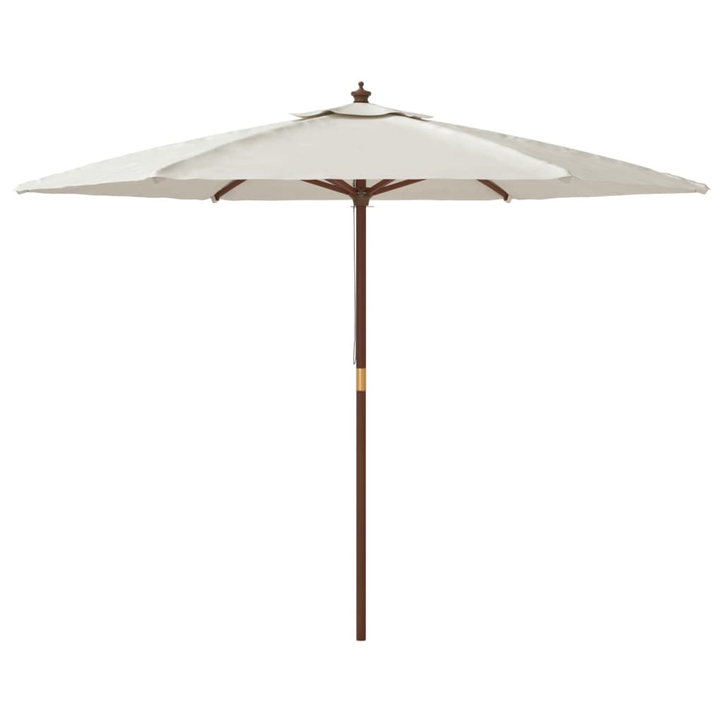 Berkfield Garden Parasol with Wooden Pole Sand 299x240 cm