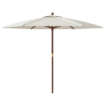 Berkfield Garden Parasol with Wooden Pole Sand 299x240 cm