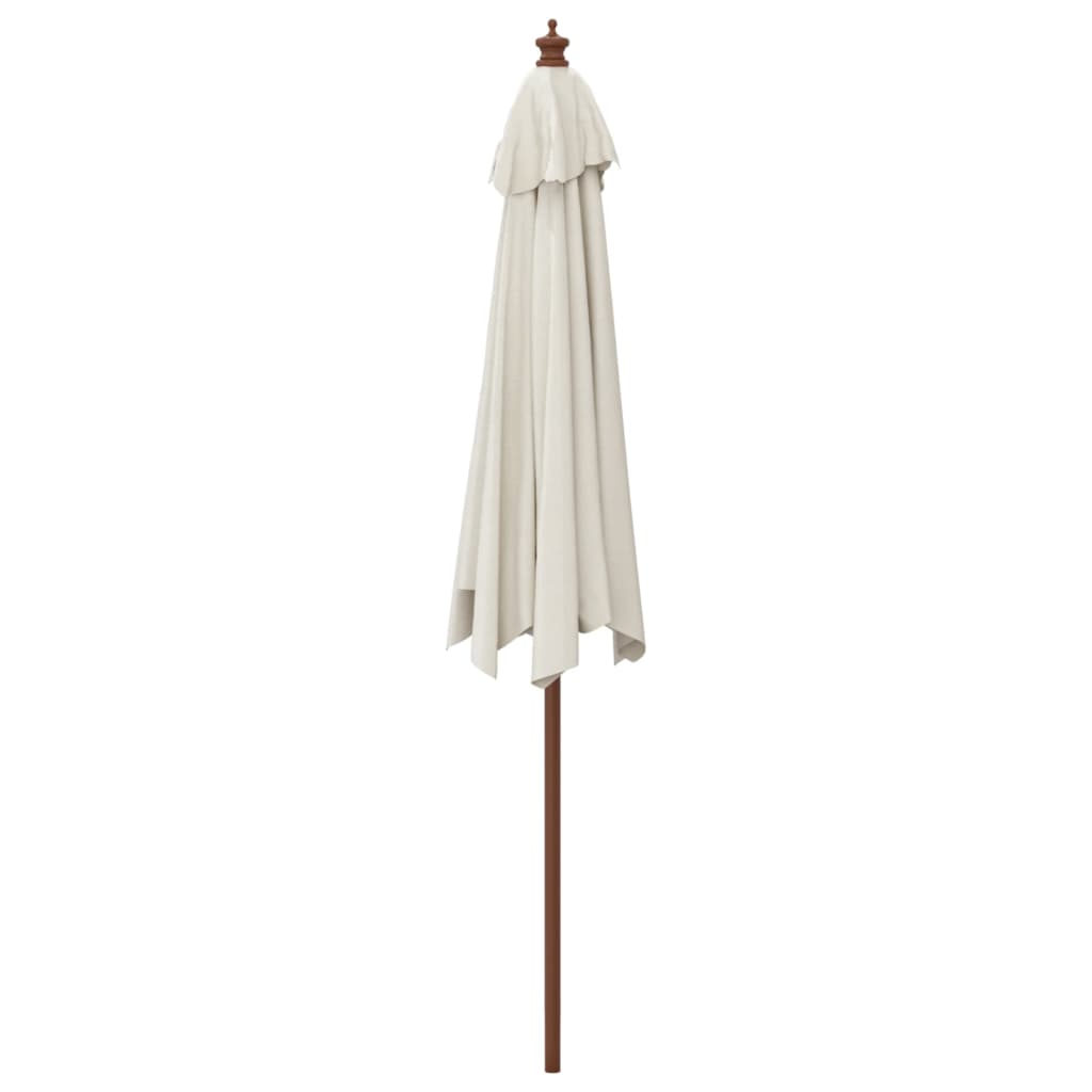 Berkfield Garden Parasol with Wooden Pole Sand 299x240 cm
