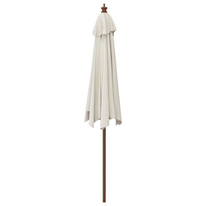 Berkfield Garden Parasol with Wooden Pole Sand 299x240 cm