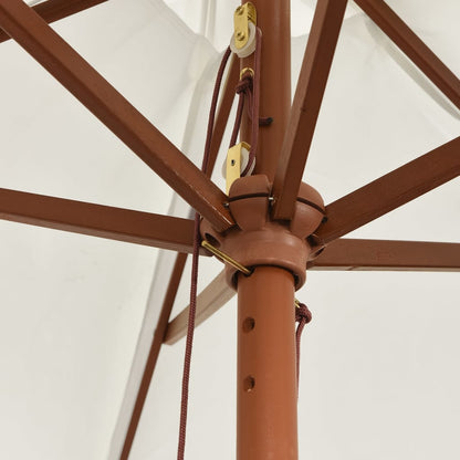 Berkfield Garden Parasol with Wooden Pole Sand 299x240 cm
