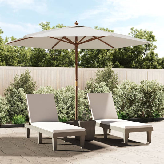 Berkfield Garden Parasol with Wooden Pole Sand 299x240 cm