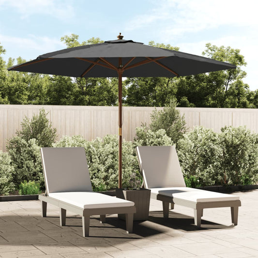 Berkfield Garden Parasol with Wooden Pole Anthracite 299x240 cm