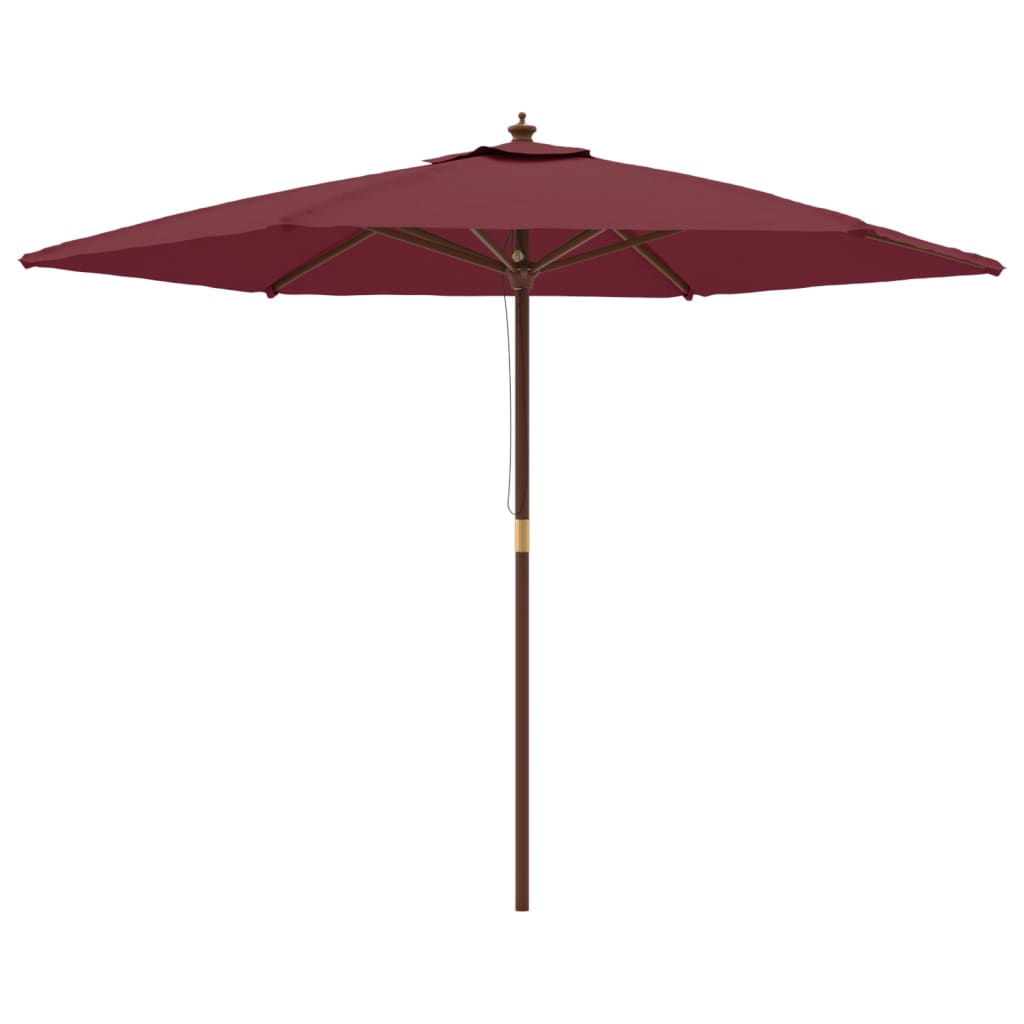 Berkfield Garden Parasol with Wooden Pole Bordeaux Red 299x240 cm
