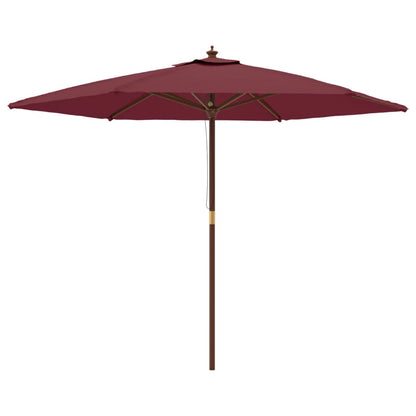 Berkfield Garden Parasol with Wooden Pole Bordeaux Red 299x240 cm