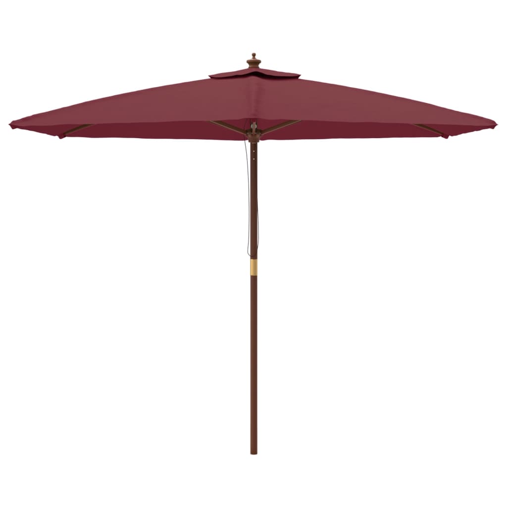 Berkfield Garden Parasol with Wooden Pole Bordeaux Red 299x240 cm