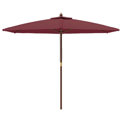 Berkfield Garden Parasol with Wooden Pole Bordeaux Red 299x240 cm