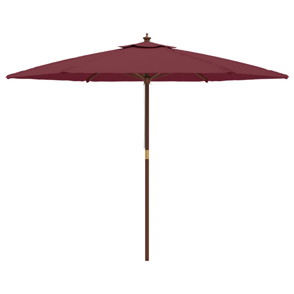Berkfield Garden Parasol with Wooden Pole Bordeaux Red 299x240 cm
