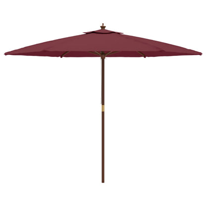 Berkfield Garden Parasol with Wooden Pole Bordeaux Red 299x240 cm