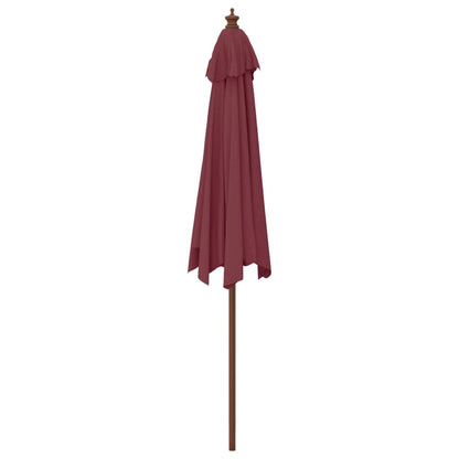 Berkfield Garden Parasol with Wooden Pole Bordeaux Red 299x240 cm