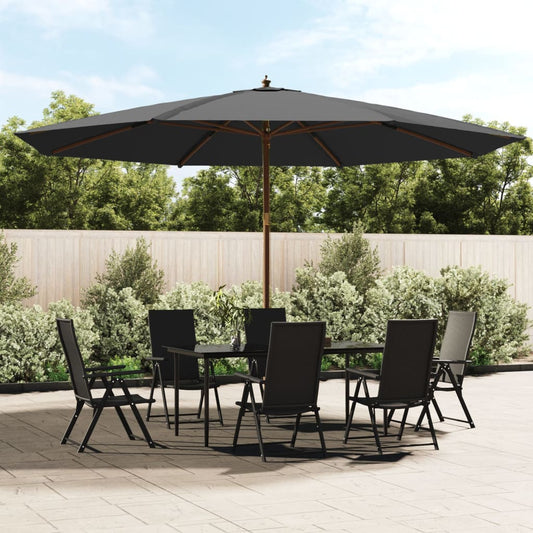 Berkfield Garden Parasol with Wooden Pole Anthracite 400x273 cm