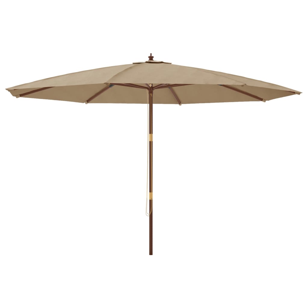 Berkfield Garden Parasol with Wooden Pole Taupe 400x273 cm