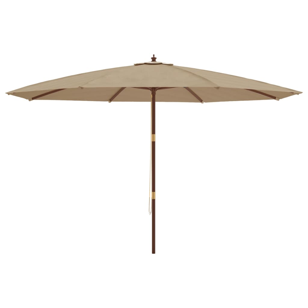 Berkfield Garden Parasol with Wooden Pole Taupe 400x273 cm