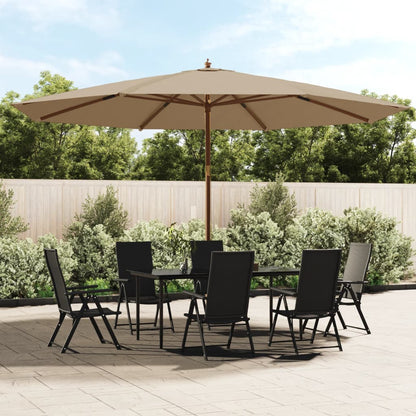Berkfield Garden Parasol with Wooden Pole Taupe 400x273 cm
