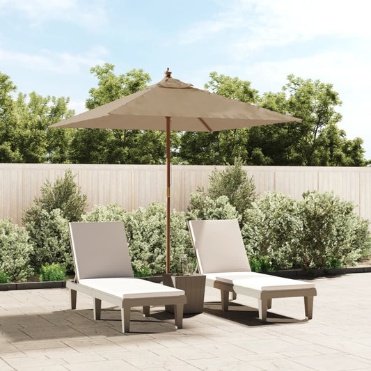 Berkfield Garden Parasol with Wooden Pole Taupe 198x198x231 cm