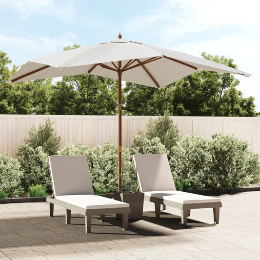 Berkfield Garden Parasol with Wooden Pole Sand 300x300x273 cm