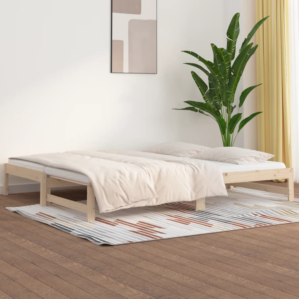 Berkfield Pull-out Day Bed 2x(80x200) cm Solid Wood Pine