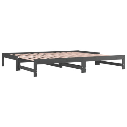 Berkfield Pull-out Day Bed Grey 2x(90x190) cm Solid Wood Pine