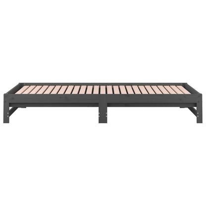 Berkfield Pull-out Day Bed Grey 2x(90x190) cm Solid Wood Pine