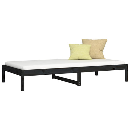 Berkfield Day Bed Black 90x200 cm Solid Wood Pine