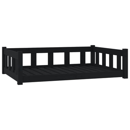 Berkfield Dog Bed Black 105.5x75.5x28 cm Solid Wood Pine