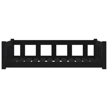 Berkfield Dog Bed Black 105.5x75.5x28 cm Solid Wood Pine