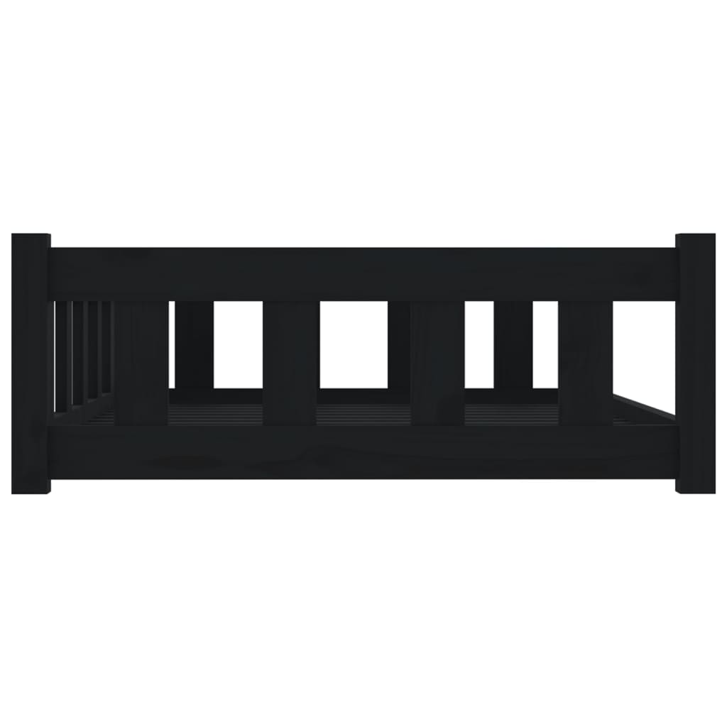 Berkfield Dog Bed Black 105.5x75.5x28 cm Solid Wood Pine
