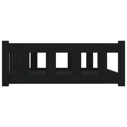 Berkfield Dog Bed Black 105.5x75.5x28 cm Solid Wood Pine