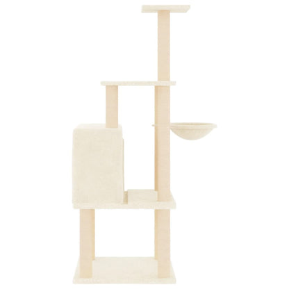 Berkfield Cat Tree with Sisal Scratching Posts Cream 132 cm