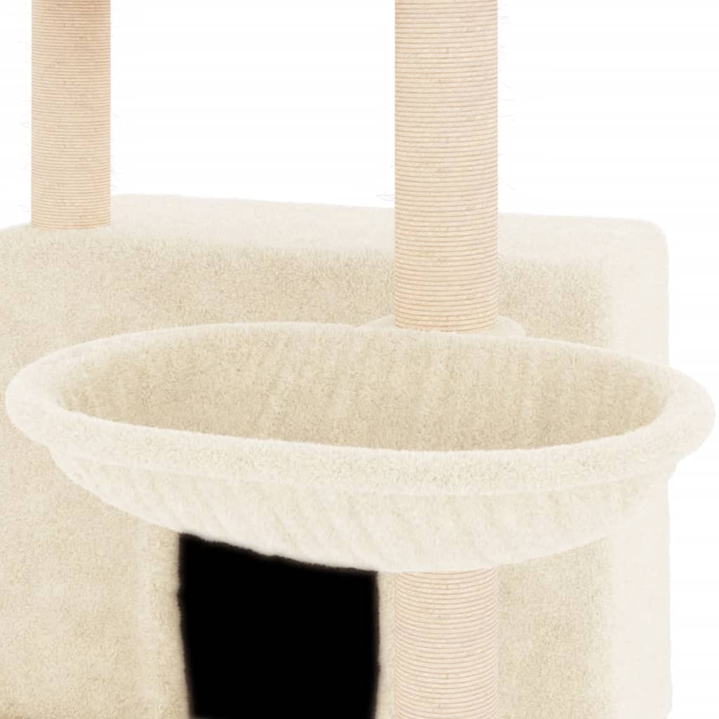 Berkfield Cat Tree with Sisal Scratching Posts Cream 132 cm