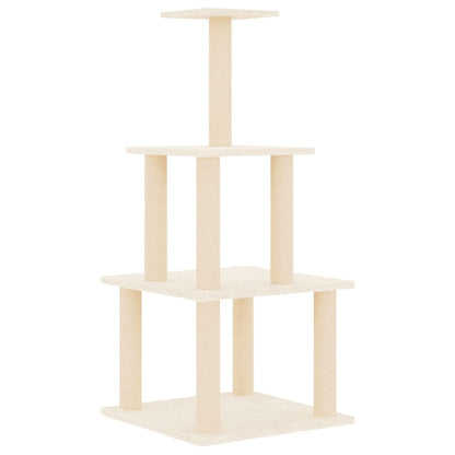 Berkfield Cat Tree with Sisal Scratching Posts Cream 111 cm
