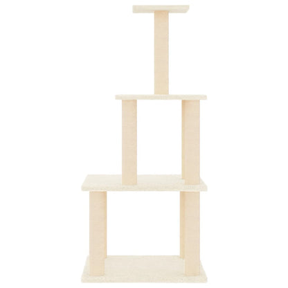 Berkfield Cat Tree with Sisal Scratching Posts Cream 111 cm