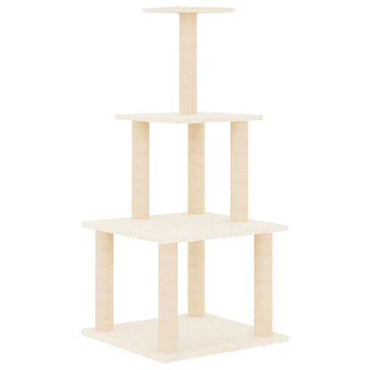 Berkfield Cat Tree with Sisal Scratching Posts Cream 111 cm