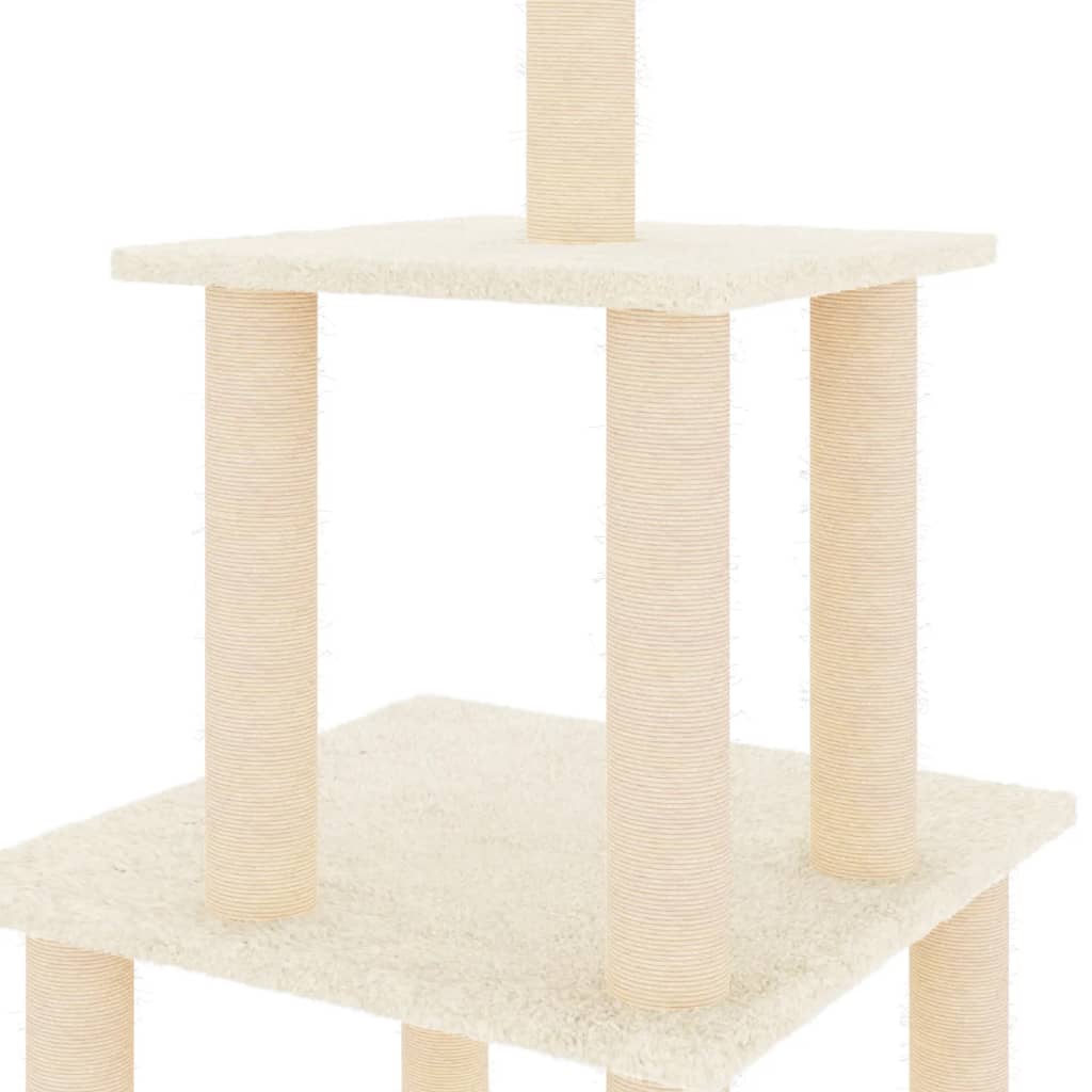 Berkfield Cat Tree with Sisal Scratching Posts Cream 111 cm