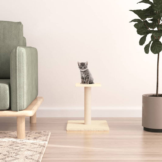 Berkfield Cat Scratching Post with Platform Cream 38 cm
