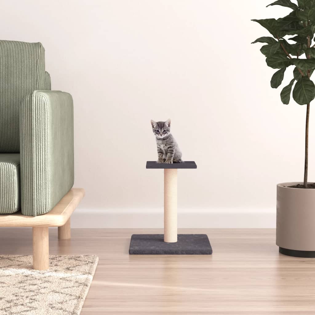 Berkfield Cat Scratching Post with Platform Dark Grey 38 cm