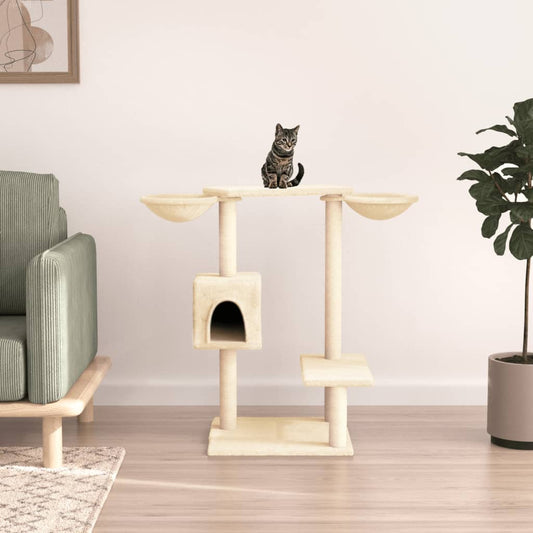 Berkfield Cat Tree with Scratching Posts Cream 82 cm